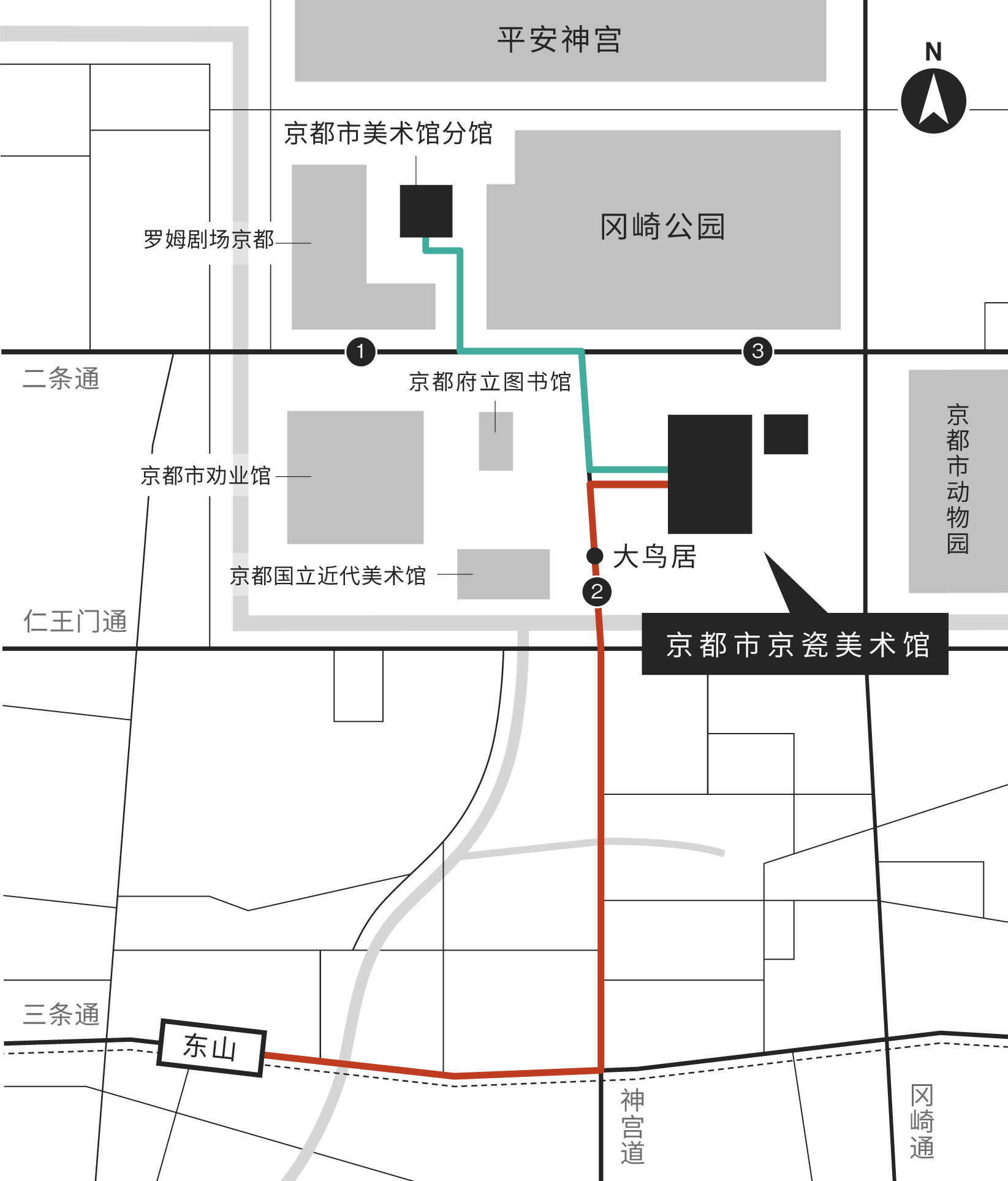 京都京セラ美術館ルートマップ