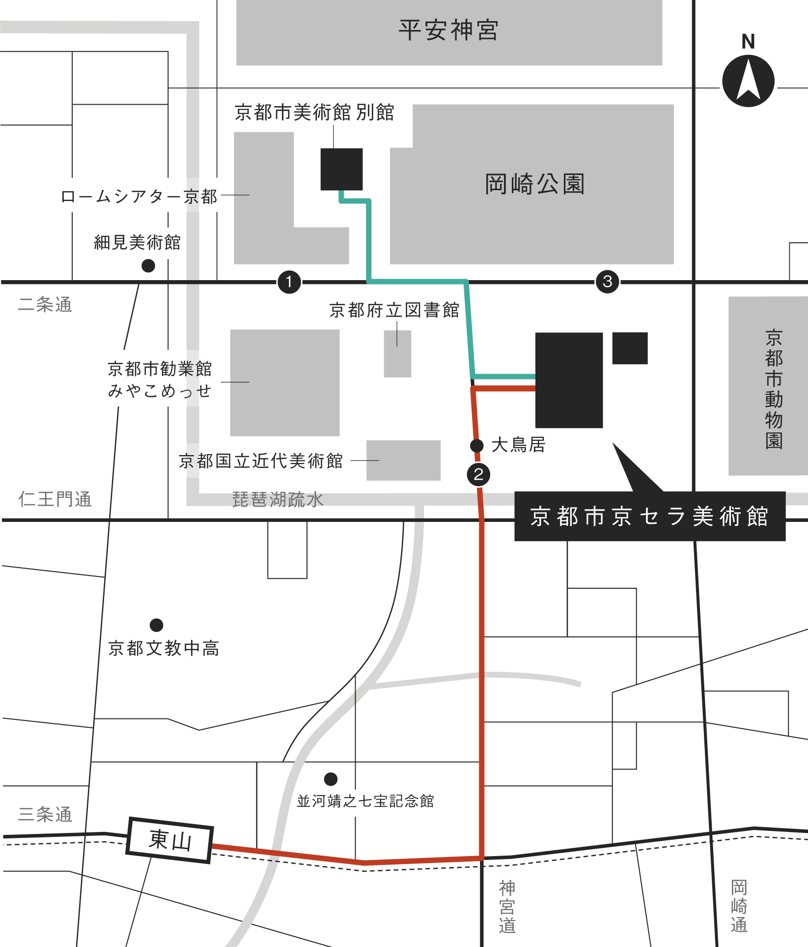 京都京セラ美術館ルートマップ