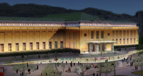 髙橋匡太による本館ライトアップ